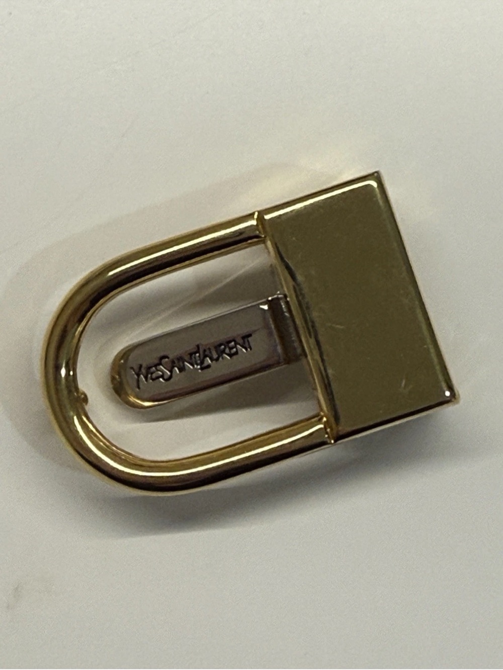 Vintage Yves Saint Laurent Shiny Gold/ silver belt buckle